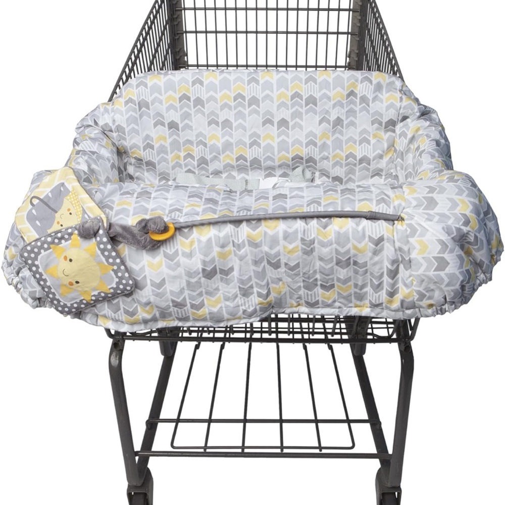 Gray and Yellow Shopping Cart Cover for Baby